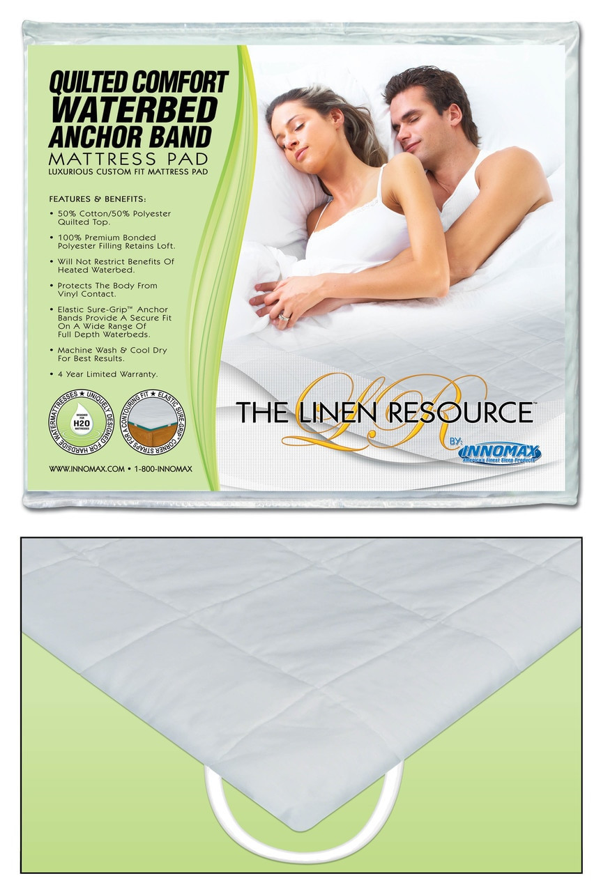 Quilted Comfort Waterbed Anchor Band Custom Fit Mattress Pad