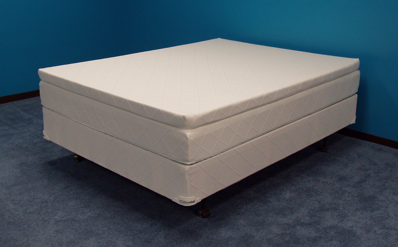 Strobel Organic "Citation" Softside Waterbed with Water Tube System 4" Fill, with 3" Premium Memory Foam Pillowtop, Complete Set