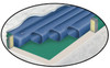 Free flow tube cylinder system for softside waterbed